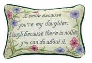 Manual Woodworkers 12.5 x 8.5-Inch Decorative Throw Pillow, I Smile I Laugh/Daughter