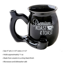 Load image into Gallery viewer, Premium Pipe Single Wall Ceramic Mug Shiny Black with white print Cool Trendy Gift Party Fashioncraft
