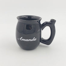 Load image into Gallery viewer, Sip Puff Pass RAOST AND TOAST Ceramic Pipe Mug Blue with white letters Fashioncraft
