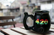 Load image into Gallery viewer, 420 MUG PIPE BLACK WITH RASTA COLORS Roast &amp; Toast Mug Cool Trendy Gift Party Fashioncraft
