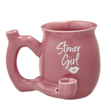 Load image into Gallery viewer, STONER GIRL PINK WITH WHITE IMPRINT MUG ROAST &amp; TOAST Pipe MUG Gift Party Fashioncraft
