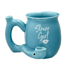 Load image into Gallery viewer, STONER GIRL BLUE WITH WHITE IMPRINT MUG ROAST &amp; TOAST Pipe MUG Gift Party Fashioncraft
