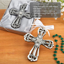 Load image into Gallery viewer, 24 Silver Toned Cross Ornament with Antique Finish from Fashioncraft Set of 24
