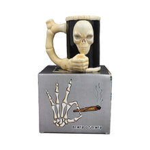 Load image into Gallery viewer, SKULL &amp; BONES Ceramic Pipe Mug Cool Trendy Gift Party Fashioncraft

