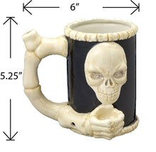 Load image into Gallery viewer, SKULL &amp; BONES Ceramic Pipe Mug Cool Trendy Gift Party Fashioncraft
