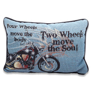 Manual Woodworkers 12.5 x 8.5-Inch Decorative Throw Pillow, Four Wheels Move The Body