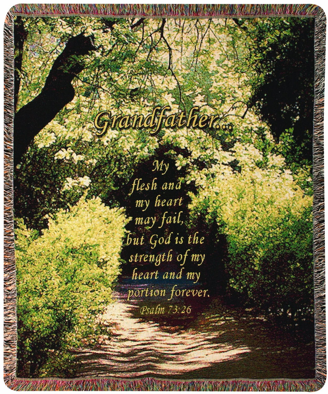 Manual Woodworkers Inspirational Collection 50 x 60-Inch Tapestry Throw, Grandfather with Psalms Verse