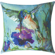 Manual Woodworkers Woodworkers SLSWPF 18 x 18 in. Hummingbird Purple Flowers Outdoor Pillow