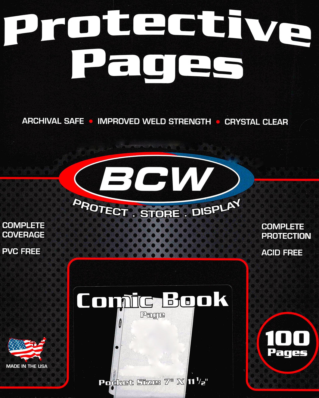 BCW Pro Comic Page Comics, Comic Books Storage Collecting Supplies, 100 Count Box