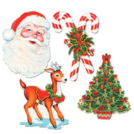 Beistle 4 Piece Merry Christmas Decorations Cut Outs for Winter Holiday Party, 16