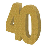 Beistle 54000-40GD 3-D Glittered 40 Centerpiece, Gold - Pack of 6