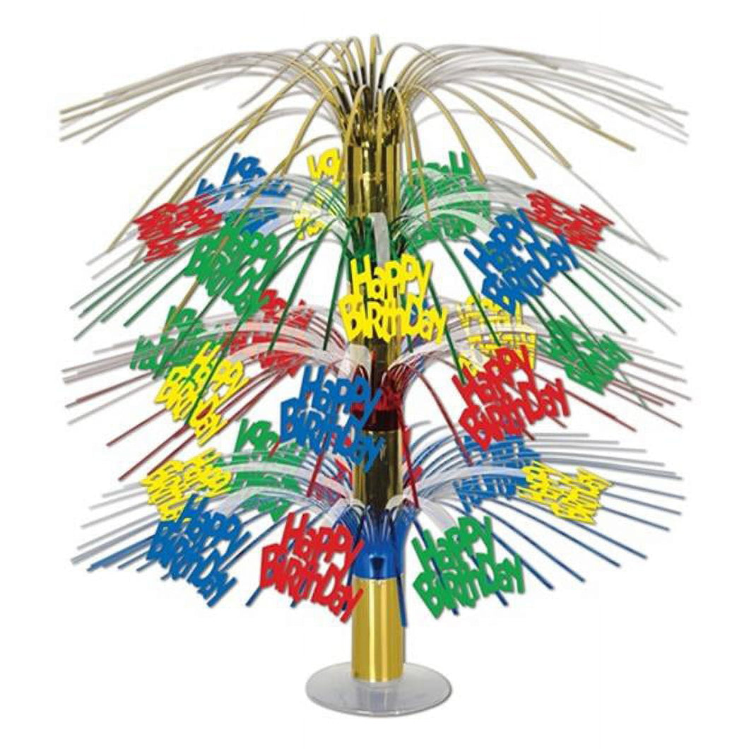 Beistle 57332-MC Multi-Color Happy Birthday Cascade Centerpiece - Pack of 6