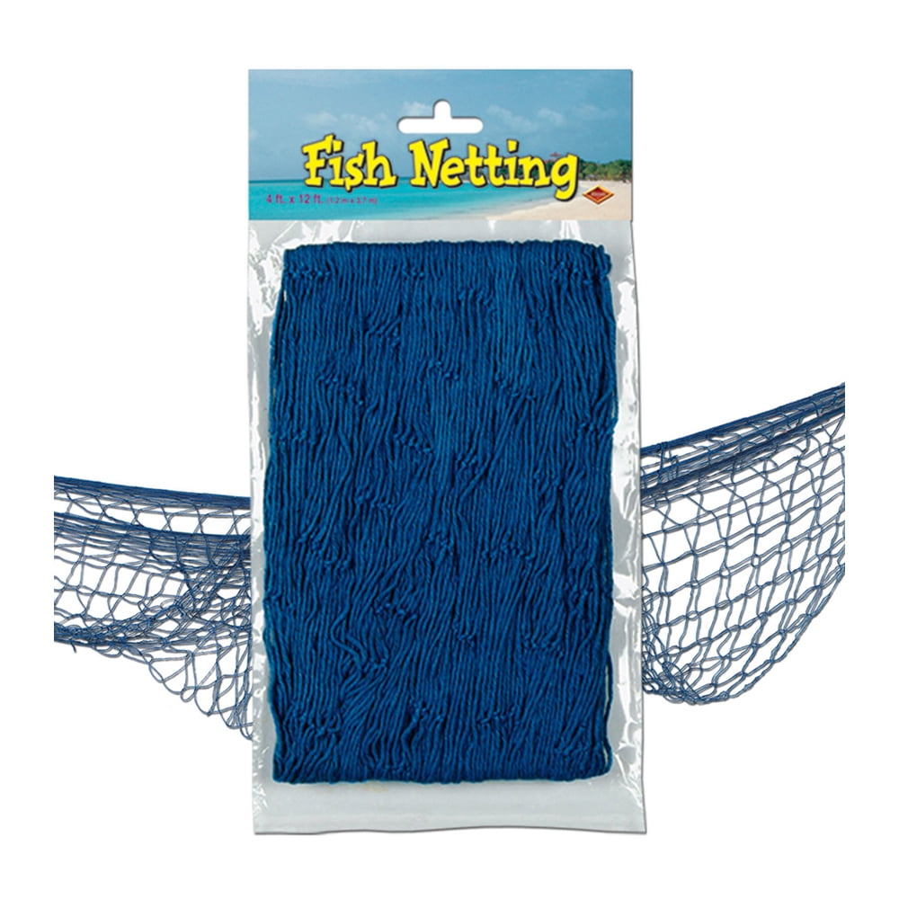 Beistle Blue Cotton String Novelty Nautical Decorative Fish Netting Under The Sea Luau Party Supplies, 4' x 12'