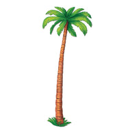 Beistle Durable Cardstock Jointed Palm Tree Cut Out Luau Party Wall Decoration, 6', Brown/Green