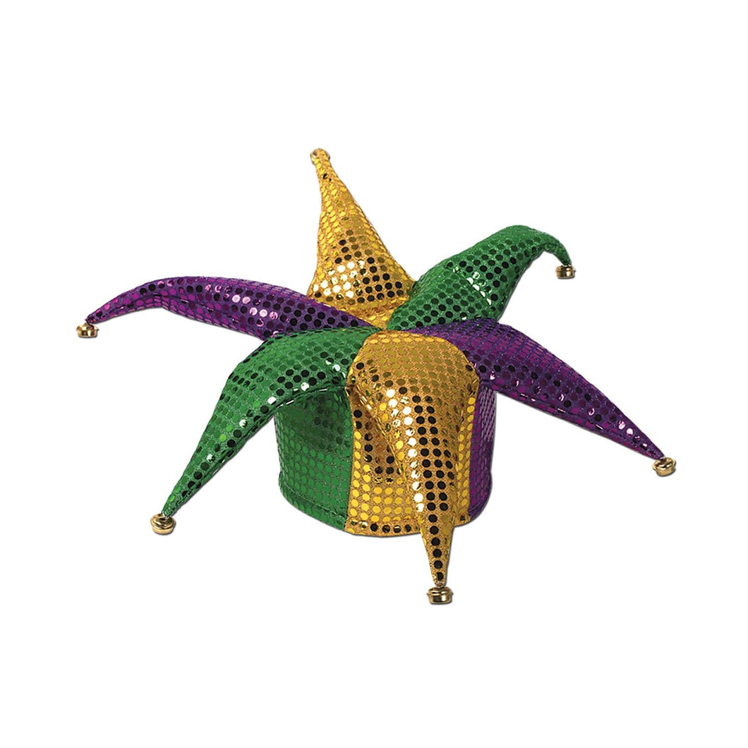 Beistle Glitz N Gleam Jester Hat One Size Gold/Green/Purple 60702