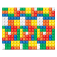 Beistle Printed Plastic Colorful Building Blocks Photo Backdrop Background Brick Theme Birthday Party Decorations, 4' x 30', Multicolor