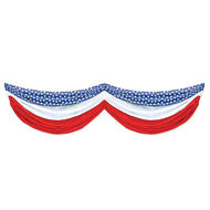 Beistle Stars and Stripes Fabric Bunting, 5-Feet 10-Inch, Red/White/Blue