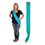 Beistle Teal Sash Blank for Personalization, Birthday Party Accessory, 33