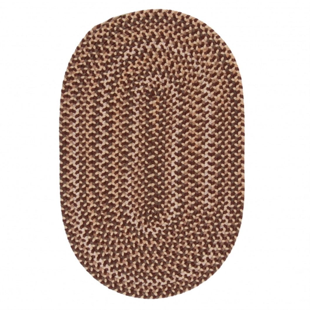 Colonial Mills  Charlesgate Indoor/Outdoor Braided Area Rug Brown 3X5 3' x 5' Oval