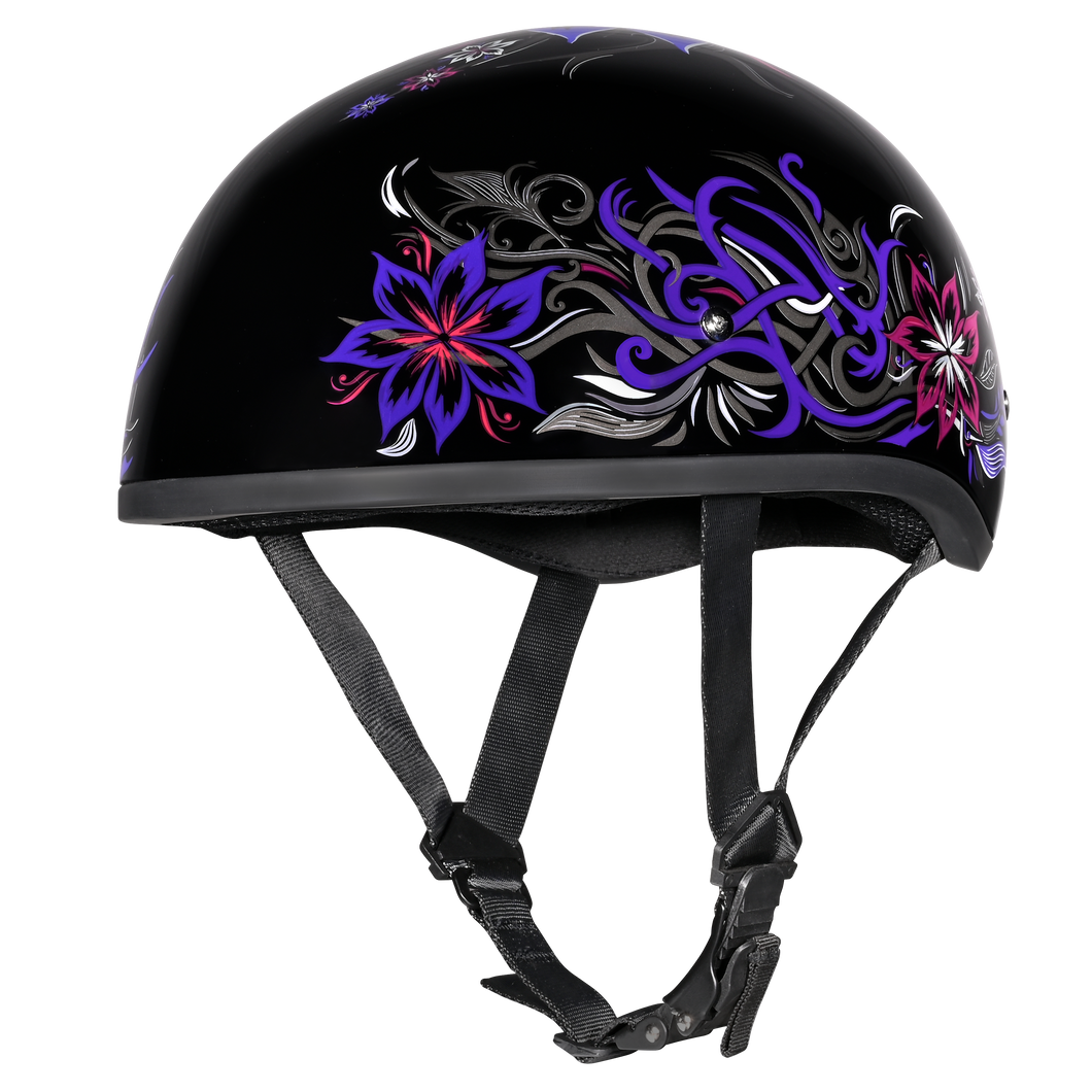 D.O.T. DAYTONA SKULL CAP- W/ FLOWERS- XL