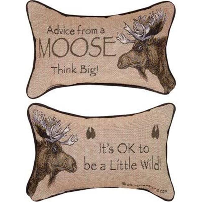 Manual Woodworkers & Weavers  12.5 x 8.5 in. Advice from a Moose Word Lumbar Pillow