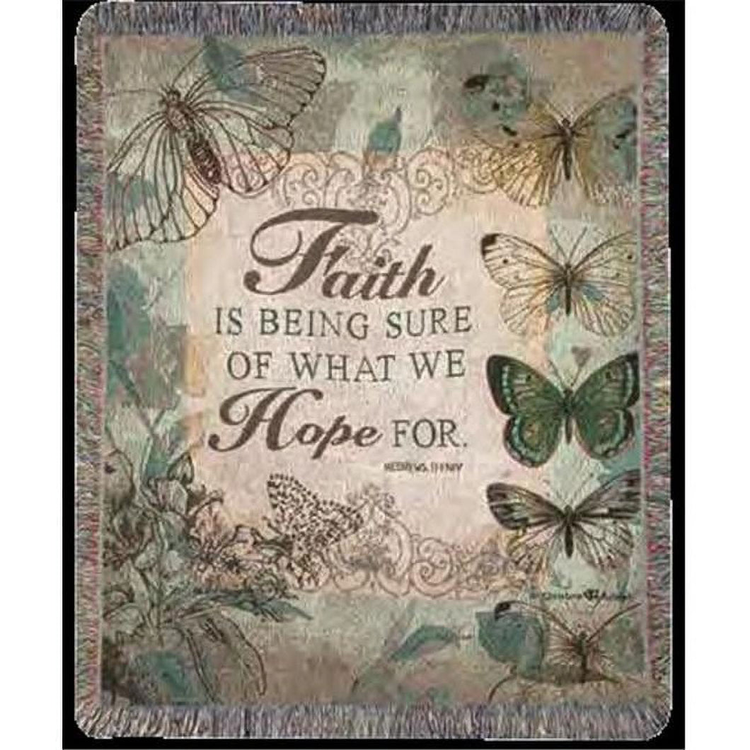 Manual Woodworkers & Weavers 179513 50 x 60 in. Faith Tapestry Throw