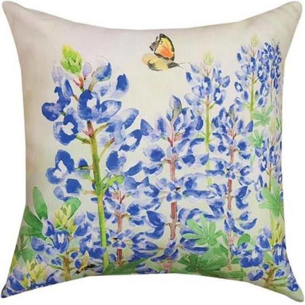 Manual Woodworkers & Weavers  18 in. Bluebonets in Bloom Word Pillow