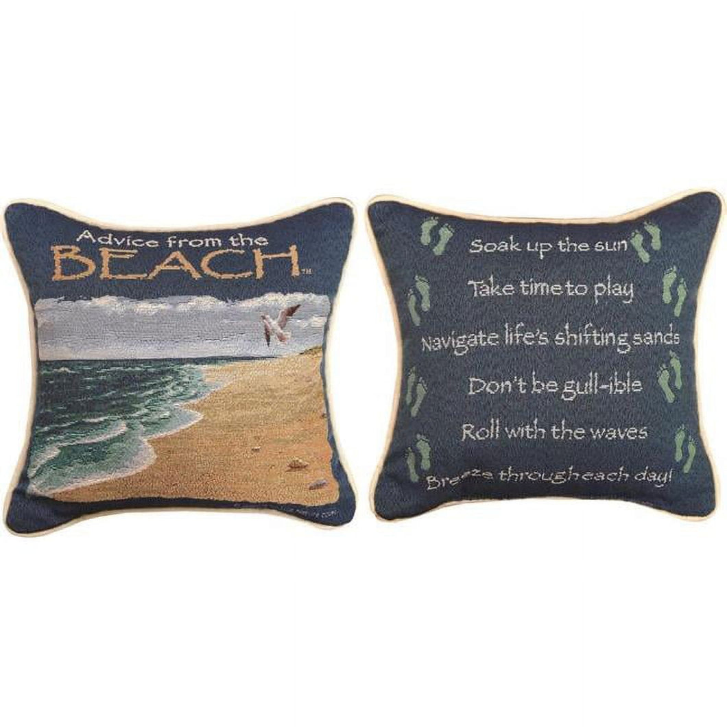 Manual Woodworkers & Weavers TPADTB 12 x 12 in. Advice From the Beach Pillow