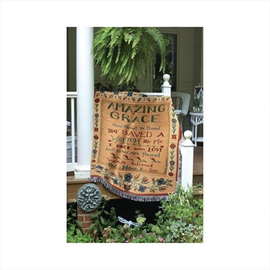 Manual Woodworkers and Weavers ATAMG Amazing Grace Tapestry Throw Blanket Fashionable Jacquard Woven 50 X 60 in.