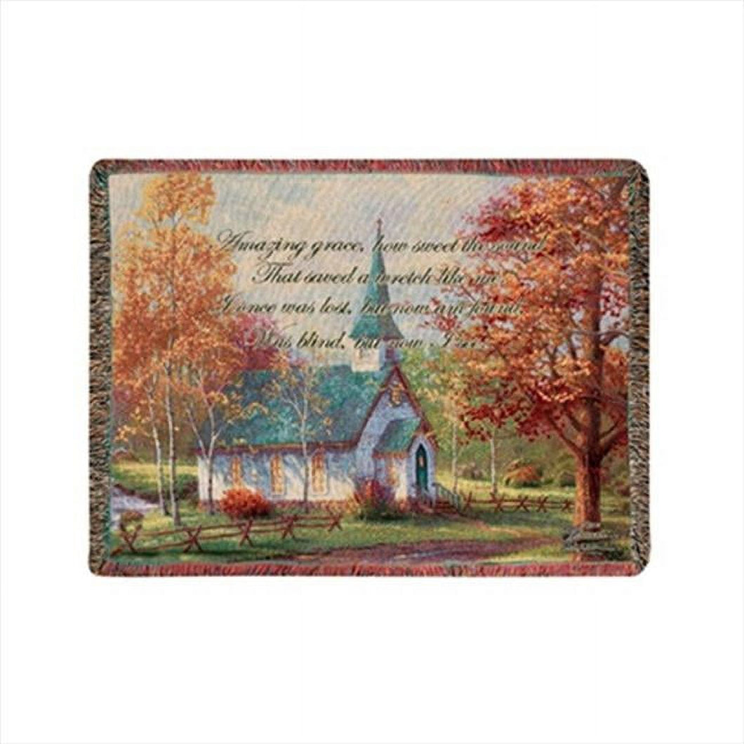 Manual Woodworkers and Weavers ATCINW Chapel In The Woods Tapestry Throw Blanket Fashionable Jacquard Woven 60 X 50 in.
