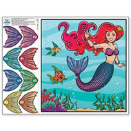 Beistle 60664 19 x 17.5 in. Pin the Tail On the Mermaid Game - Pack of 24