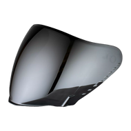 Motorcycle windshield with a reflective surface on a white background