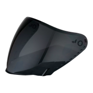 Black motorcycle visor on a white background