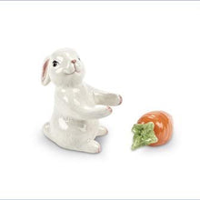 Load image into Gallery viewer, Abbott Collection Bunny &amp; Carrot Salt &amp; Pepper Shaker Set - Ceramic, White/Orange (3.5 inches H) - AT TEN Distribution
