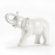 Abbott Collection Ceramic Elephant Figurine, White - AT TEN Distribution