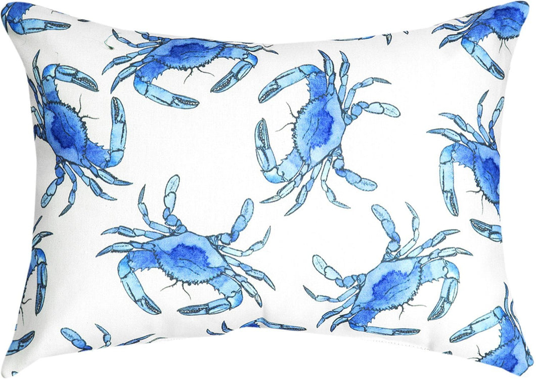 ArtFuzz Blue Crab Rectangle Pillow 18X13 - AT TEN Distribution