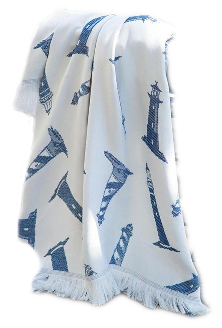 ArtFuzz Lighthouse Navy 48X60 Rayon Throw 48X60 – AT TEN Distribution