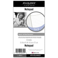AT - A - GLANCE Day Runner Lined NotePad Pages, Refill, Loose - Leaf, Undated, for Planner, 3 - 3/4
