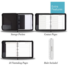 Load image into Gallery viewer, AT - A - GLANCE Faux Leather Undated Starter Set, 7 - Ring, 8 - 1/2&quot; x 11&quot;, Folio Size, Black (038 - 0240 - 05) - AT TEN Distribution
