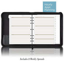 Load image into Gallery viewer, AT - A - GLANCE Faux Leather Undated Starter Set, 7 - Ring, 8 - 1/2&quot; x 11&quot;, Folio Size, Black (038 - 0240 - 05) - AT TEN Distribution
