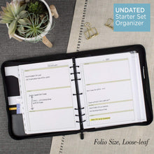 Load image into Gallery viewer, AT - A - GLANCE Faux Leather Undated Starter Set, 7 - Ring, 8 - 1/2&quot; x 11&quot;, Folio Size, Black (038 - 0240 - 05) - AT TEN Distribution
