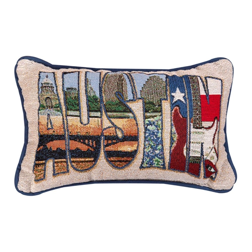 Austin Word Pillow 12.5X8