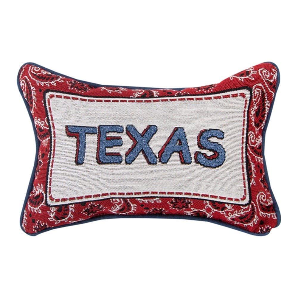 Bandana Texas Word Pillow 12.5x8