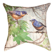 Bird & Foliage Blue Climaweave Pillow 18