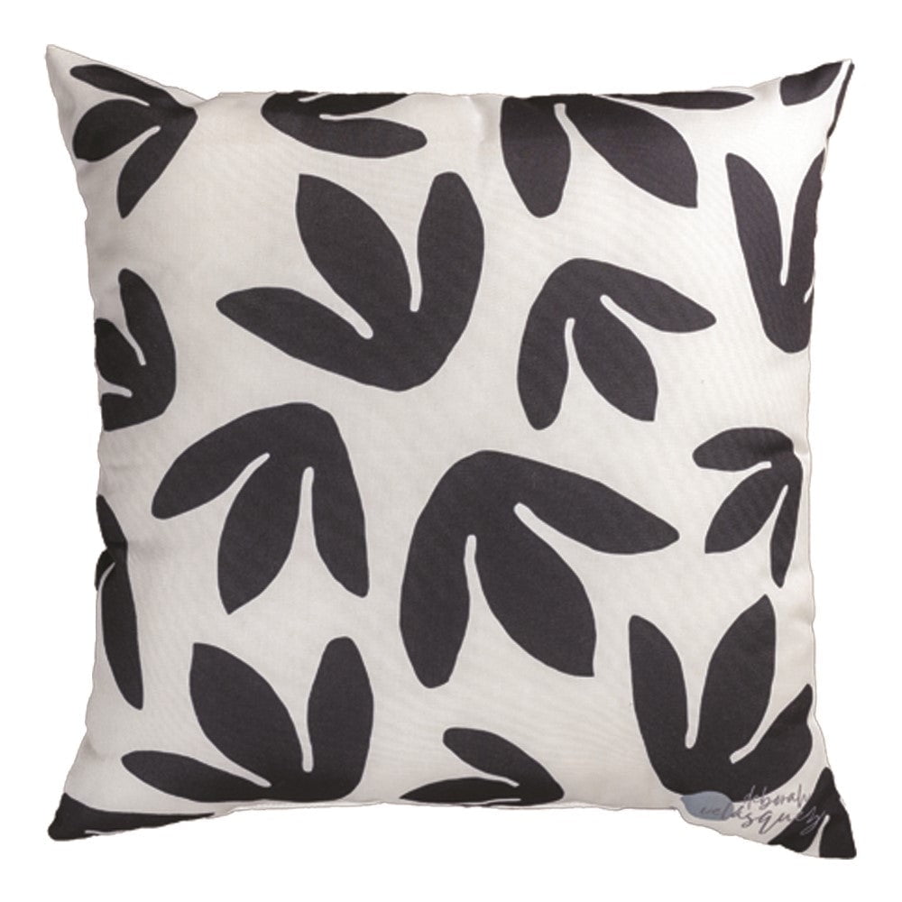 Black Floral Climaweave Pillow 18