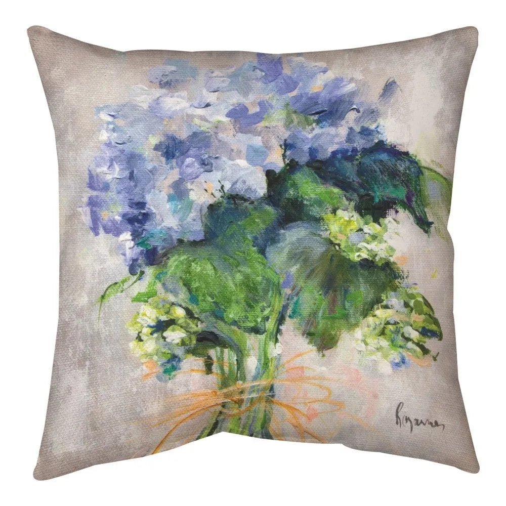 Blue Hydrangea Climaweave Pillow 18