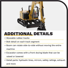 Load image into Gallery viewer, CAT Caterpillar 309 CR Next Generation Mini Hydraulic Excavator with Work Tools and Operator High Line Series 1/50 Diecast Model by Diecast Masters 85592 - AT TEN Distribution
