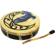 Ceremonial Frame Drum - Moon & Raven, 12