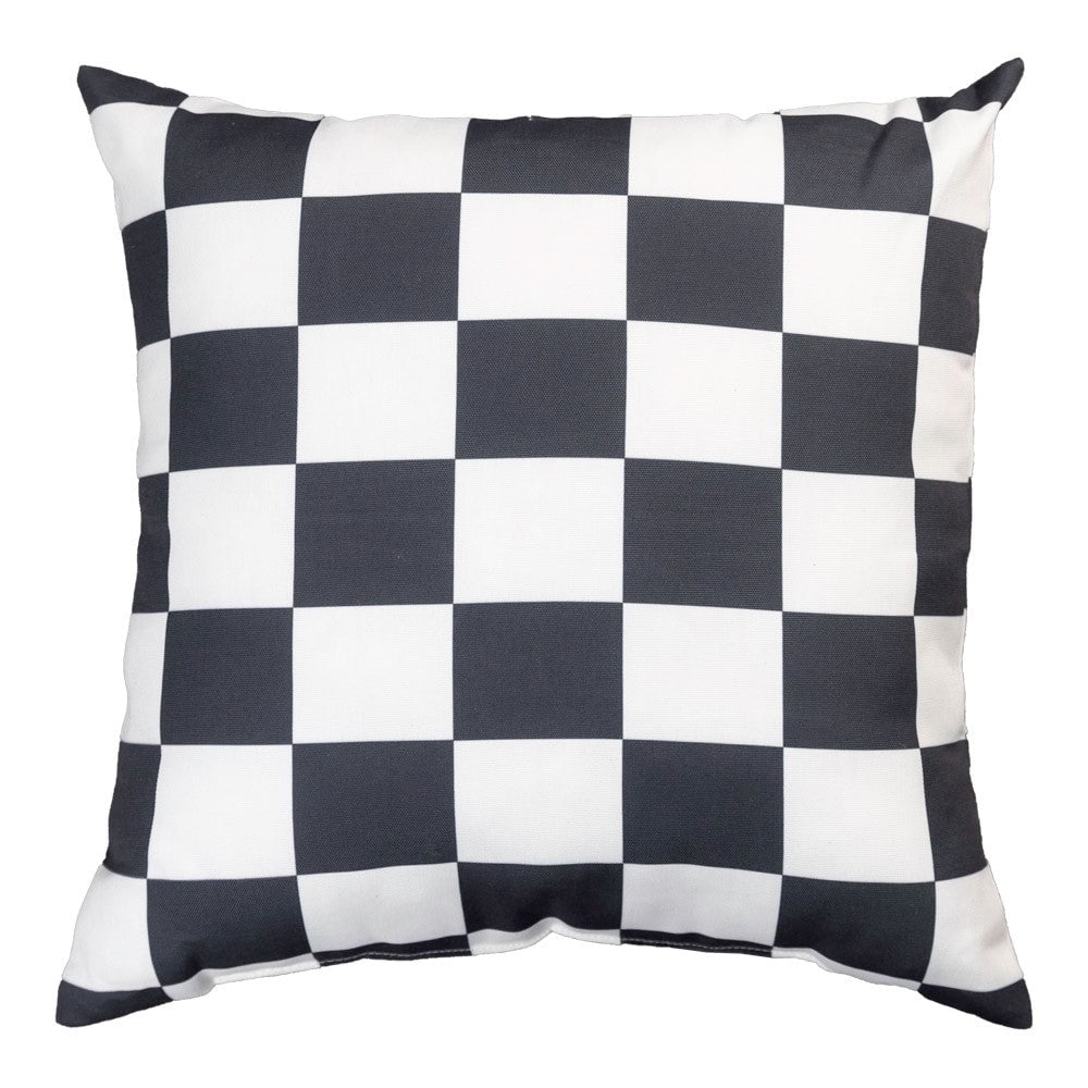 Checkerboard Black Climaweave Pillow 18