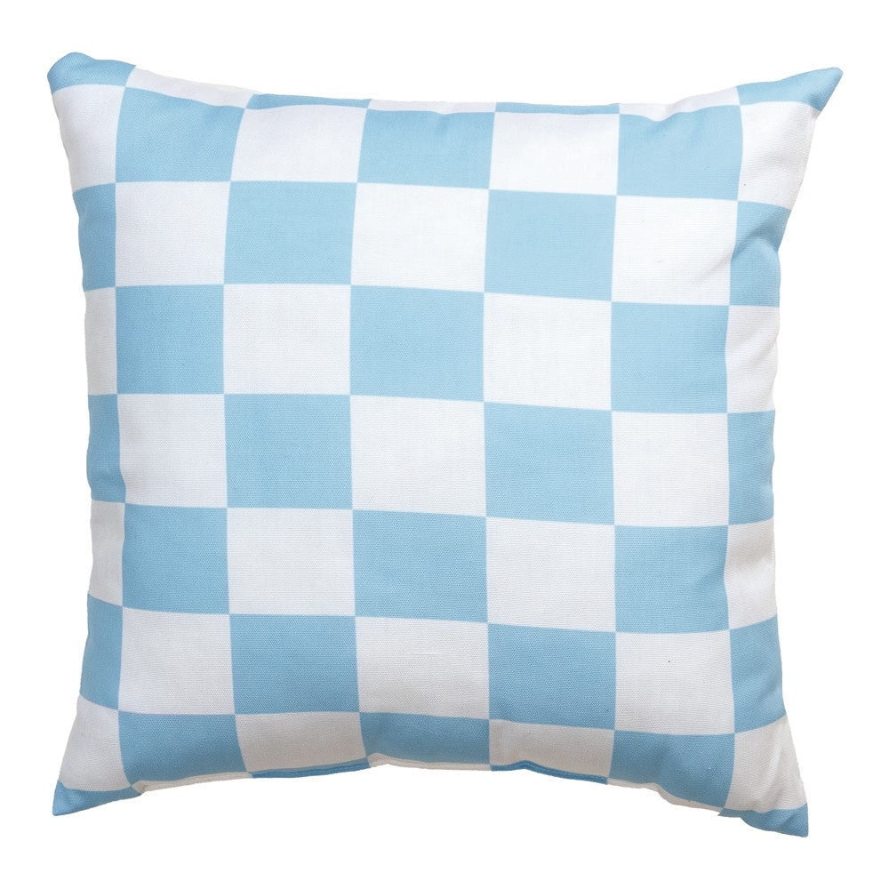 Checkerboard Blue Climaweave Pillow 18